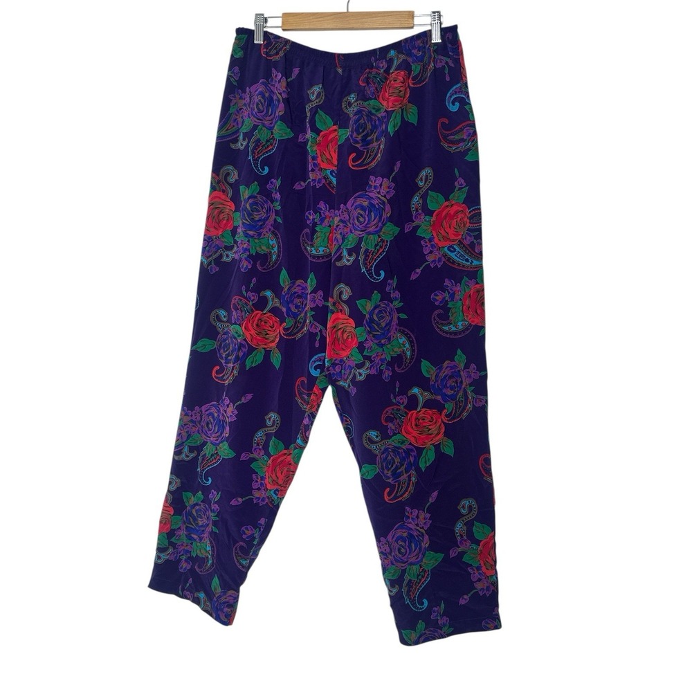 Vintage Victoria's Secret Pajama Pants Women's Medium Floral GOLG‎  Lounge Y2K